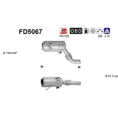 Abbildung von AS FD5067 Rußpartikelfilter Cordierit BMW: X5, X6