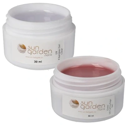 Abbildung von Sun Garden Nails UV Fiberglas Gel Klar 30ml+UV Cover 30ml