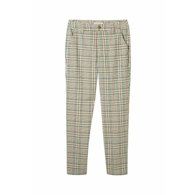 Abbildung von TOM Tailor Denim MIT Karomuster Chino, Damen, Größe: XS, Beige green check