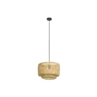 Abbildung von Eglo 43868 NATURE Hängeleuchte HETTONLE Holz natur E27 1X40W H:110cm Ø42cm dimmbar