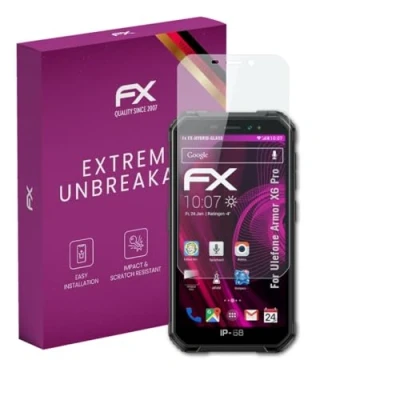 Abbildung von atFoliX Glasfolie kompatibel mit Ulefone Armor X6 Pro Panzerfolie, 9H Hybrid Glass FX Schutzpanzer Folie