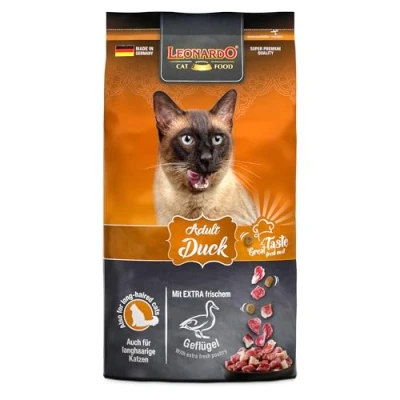 Abbildung von LEONARDO Katzenfutter Adult Duck, 1,8kg Beutel, Geflügel, Trockenfutter für ausgewachsene Katzen Aller Rassen ab 1 Jahr, leicht verdaulich, Made in Germany