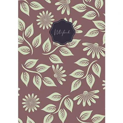 Abbildung von A4 Vintage Notizbuch &quot;Purple Flowers&quot; (120 Seiten, Softcover, dots / punktkariert, Notebook, Vintage, Natur)