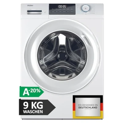 Abbildung von Haier Frontlader Waschmaschine 9kg I PRO SERIE 1 HW90 BP14929BU1 Washing Machine mit A Effizienz, 1.400 U/Min. &amp; sparsamem Inverter Motor Per App steuerbar Mengenautomatik Refresh Programm