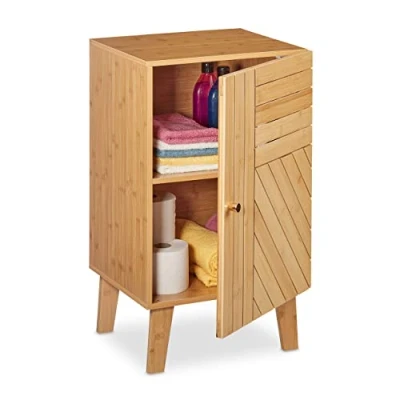 Abbildung von relaxdays Badkommode Badschrank Bambus