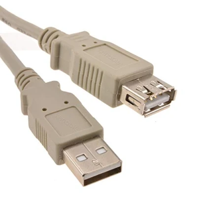 Abbildung von kenable USB 2,0 HQ zertifiziert Abgeschirmtes Verlängerung Kabel A Zum Weiblich Anschlusskabel 2 m [2 Meter/2m]