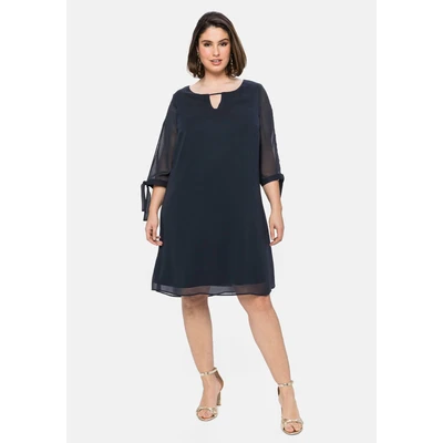 Abbildung von Sheego Jerseykleid, Damen, Größe: 44, Nachtblau