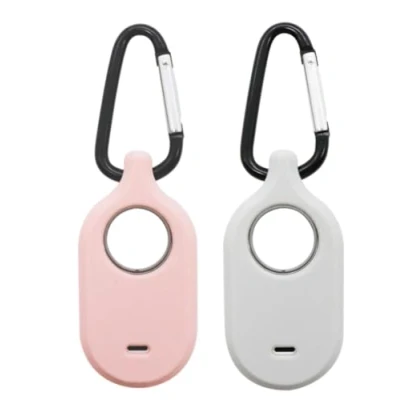 Abbildung von (2 Packungen) Doweiss Schutzhülle Kompatible für Samsung Galaxy SmartTags 2, weiche Gummi Schutzhülle, Kratzfest, leicht, mit Clips, Schlüsselanhänger passend 2 (Grau + Rosa)