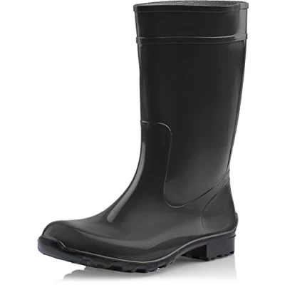 Abbildung von Ladeheid Damen Gummistiefel 100% Wasserdticht Regenstiefel LA 967 (Schwarz/Schwarz, 38 EU)