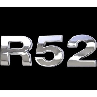 Abbildung von 3D Chrom Emblem Aufkleber Logo R52 Tuning Cooper Motor Renn Sport Mini