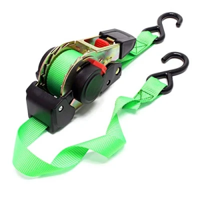 Abbildung von Wiltec Automatik Zurrgurt 320 daN Zuglast 3 m x 25mm PES Spanngurt mit S Haken selbstaufrollend