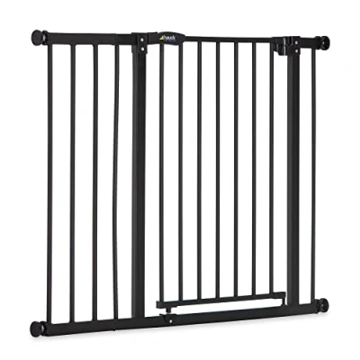Abbildung von Hauck Treppenschutzgitter / Türschutzgitter Close N Stop incl. 21 cm Verlängerung, für Breiten 96 101 cm, ohne Bohren, Einhändiges Öffnen, Beidseitig Schwenkbar, Metall, Schwarz