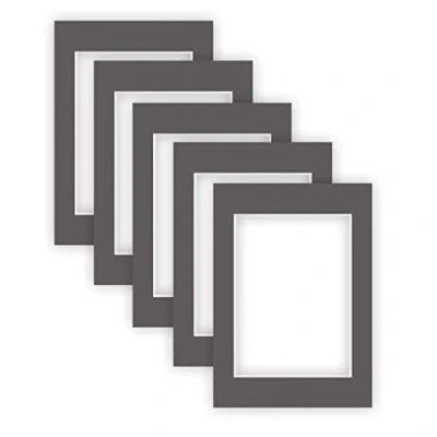 Abbildung von nielsen Conservation Passepartout Karton 2,2 mm 5er Set Außenformat 29,7x42 cm (DIN A3) für Bildformat 21x29,7 A4) Graphitgrau (dunkelgrau) strukturierte Oberfläche