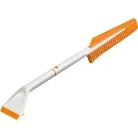 Abbildung von Fiskars Auto Eiskratzer und Schneebürste, Auseinandernehmbar, Kunststoff/Silikon, Weiß/Orange, SnowXpert, 1019352