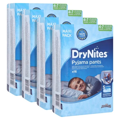 Abbildung von HUGGIES Windeln DryNites Nacht Jungen 4 7 Jahre (17 30kg), 64 Stk, Vorratspack