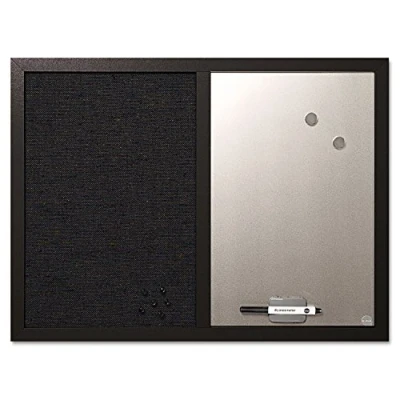 Abbildung von Bi Office Kombitafel Black Shadow, Pinnwand und Whiteboard, Anthrazit Textiloberfläche Silber Magnetisch, MDF Rahmen 22 mm dicker, 60 x 45 cm