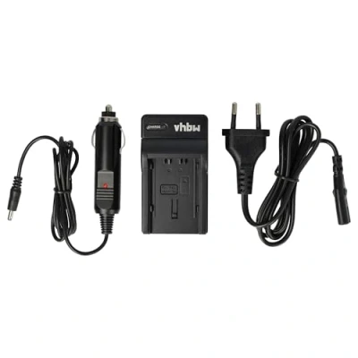 Abbildung von vhbw Ladegerät kompatibel mit Panasonic VW VBN130, VBN260 Kamera Camcorder/Akku Ladeschale, Kfz Adapter, Ladestandsanzeige, 8,4 V