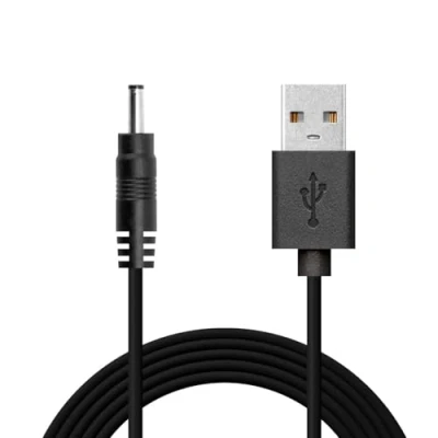 Abbildung von OcioDual Lade Kabel Hohlstecker 3.5mm Adapter USB Stecker Strom Power PC 80 cm DC Schwarz