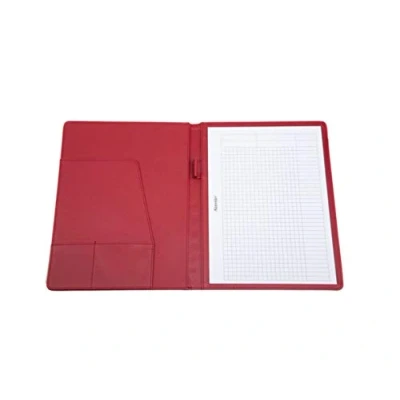 Abbildung von Alassio 30183 Schreibmappe A4 BALACCO aus Polyester, Konferenzmappe in rot, Organisationsmappe ca. 31,5 x 25 2 cm, mit Schreibblock, Visitenkartenfach und 1 Stiftschlaufe