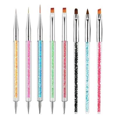 Abbildung von Olakin Nail Pinsel Set[8 Stück], Nageldesign art Set, Nagel Kunst Malerei Zeichnung Nagelbürste für Punktierungen, Zeichnen, Malwerkzeuge