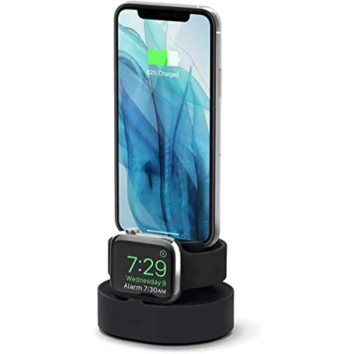 Abbildung von elago 2 in 1 Charging Stand Kompatibel mit Apple Watch Ladestation/Kompatibel AirPods &amp; / iPhone SE/11/XS/XR und weiteren Modells [Ladekabel sind Nicht enthalten] (Schwarz)