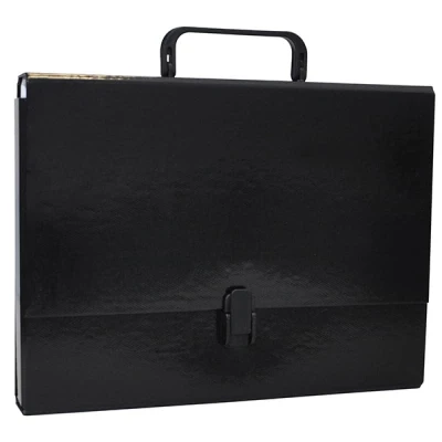 Abbildung von OFFICE PRODUCTS 21187811 05 Sammelbox PP Kunststoff mit Griff und Verschluss, A4, 5 cm, schwarz
