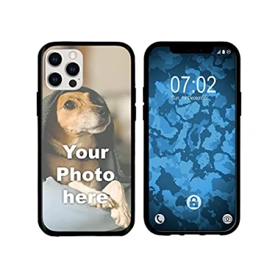 Abbildung von PhoneNatic Case kompatibel mit iPhone 12 Pro Max Personalisierte Handyhülle schwarz zum selbst gestalten eigenem Foto