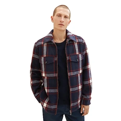 Abbildung von TOM Tailor Übergangsjacke, Herren, Größe: Small, Navy red white check