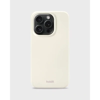 Abbildung von holdit Silikonhülle iPhone 15 Pro 0,8mm Ultra dünn Handyhülle Silikon Trendy Slim Silicone case mit Voller Schutz (erhöhte Kante für Kameraschutz) Soft Linen