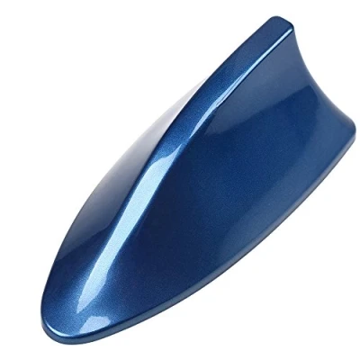 Abbildung von Shark Antenne POSSBAY Haiflosse Autoantenne mit Verstärker AM FM Dachantenne Blau
