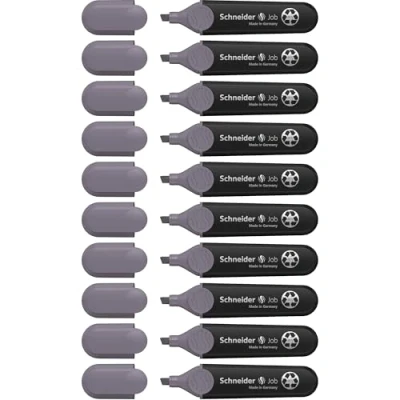Abbildung von Schneider Job 150 Textmarker (aus recyceltem Kunststoff, ausgezeichnet mit Der blaue Engel) 10er Pack, mauvegrau