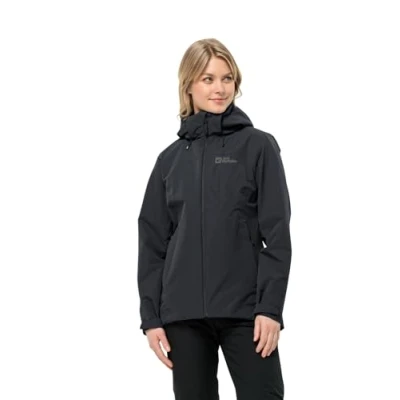 Abbildung von Jack Wolfskin Fernblick 2L W Regenjacke / wasserabweisende Jacke, Damen, Größe: XS, Black