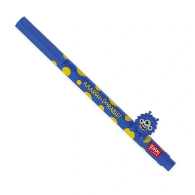 Abbildung von LEGAMI Gelstift mit dekorativem Tier Lovely Friends, Thema Monster, verhindert Rollen, blaue Tinte, abnehmbares und wiederkombinierbares Tier, Spitze 0,5 mm