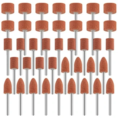 Abbildung von 42pcs Korund Schleifspitze Set, Stein Schleifen Polierkopf, Schleifaufsätze für Dremel Rotationswerkzeug Drehwerkzeug Zubehör 1/8&quot; Schaft Schleifen, Polieren, Entgraten