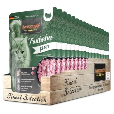Abbildung von Leonardo Frischebeutel [16x85g Truthahn pur] Getreidefreies Nassfutter für Katzen Feuchtfutter Alleinfutter im Einzelportionsbeutel