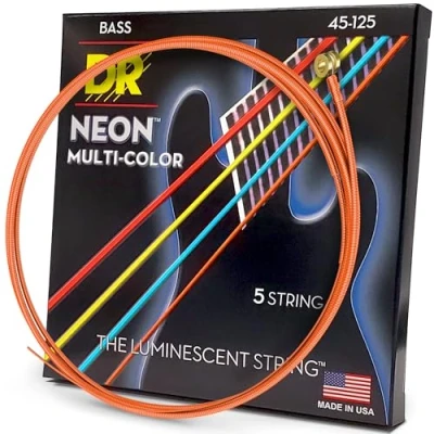 Abbildung von DR Strings HiDef Neon Multi Color 5 String Bass (NMCB5 45)