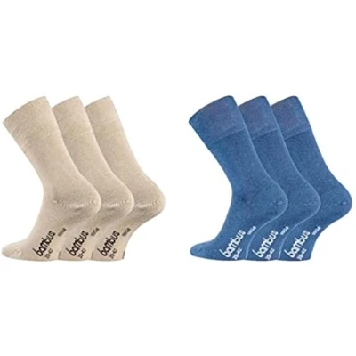 Abbildung von TippTexx 24 6 Paar seidige Bambus Socken, Geruchs Killer mit Anti Loch Garantie (as3, numeric, numeric_47, numeric_50, regular, Beige/Jeans)