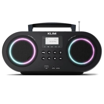 Abbildung von KLIM Boombox B5 Radio mit CD Player + FM Radio, Bluetooth, AUX, USB NEU tragbar kabellosem Modus und aufladbaren Akku Autosleep, Digital EQ