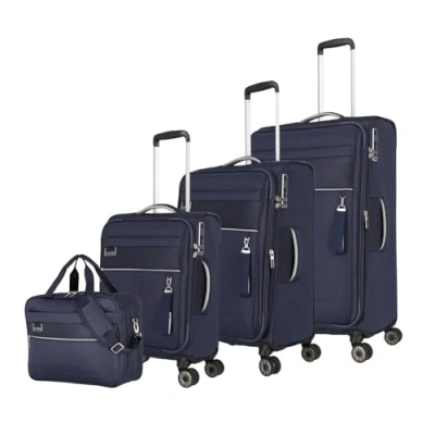 Abbildung von Travelite Miigo 4w L/M/S+Bordtasche Tiefseeblau Koffer mit 4 Rollen Weichgepäck