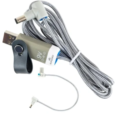 Abbildung von myVolts Ripcord USB Ladekabel mit 9V DC Ausgangsstecker kompatibel Sonicware LIVEN Lofi 12 Sampler