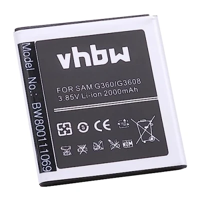 Abbildung von vhbw Akku Ersatz für Samsung EB BG360BBE, BG360CBC, BG360CBE Handy Smartphone Telefon (2000mAh, 3,85V, Li Ion)
