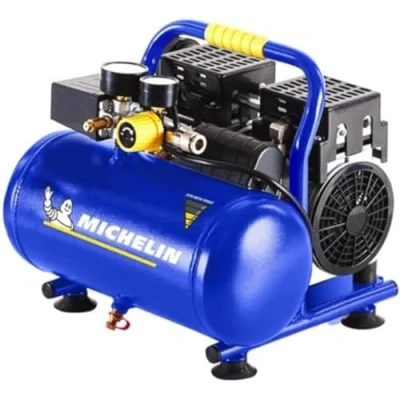 Abbildung von MICHELIN Tragbarer, geräuscharmer Luftkompressor MX6/1 6 Liter Tank Ölfrei 1 PS Motor Maximaler Druck 8 bar Luftdurchsatz 106 l/min 6,4 m3/h 59 dB(A) LpA 4m