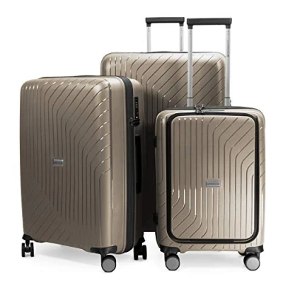 Abbildung von HAUPTSTADTKOFFER TXL 3er Kofferset, TSA, Trolley Set, 4 Rollen, Rollkoffer, EXTRA LEICHT, Reisekoffer, (S+Laptopfach, M &amp; L), Champagner