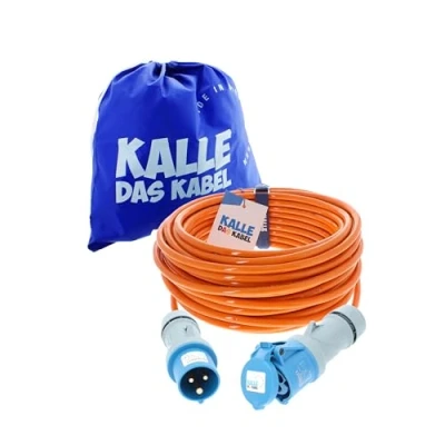 Abbildung von Kalle DAS KABEL Verlängerungskabel CEE 230V 16A 2,5 Signal Orange IP44 25m Verlängerungskabel, 230V, 16A, (2500 cm)