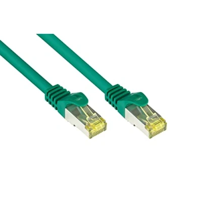 Abbildung von Good Connections RJ45 Ethernet LAN Patchkabel mit Cat. 7 Rohkabel und Rastnasenschutz RNS, S/FTP, PiMF, halogenfrei, 500MHz, OFC, 10 Gigabit fähig (10/100/1000/10000 Base T Netzwerke) z.B. für Patchpanel, Switch, Router, Modem blau, 7,5 m