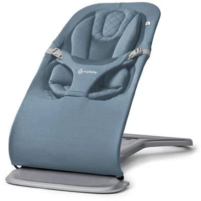 Abbildung von Ergobaby 3 in 1 Evolve Bouncer, Ergonomische Babywippe für Neugeborene ab Geburt bis zum Kleinkind, Babyschaukel mit Neugeboreneneinsatz (2,5 kg 13,2 kg), Oxford Blue