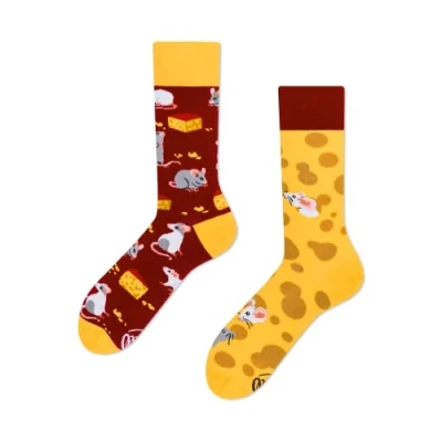 Abbildung von Many Mornings Freizeitsocken Socken Mouse and Cheese (1 Paar, 1 Paar)