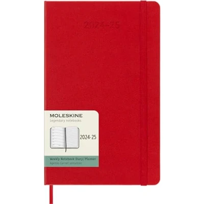 Abbildung von Moleskine Wochenplaner 2024 2025, WochenAgenda 18 Monate 2025 mit Platz für Notizen, Hardcover und elastischem Verschluss, Large Format 13 x 21 cm, Farbe Rot Scarlet