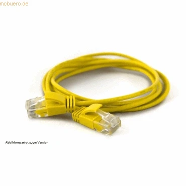 Abbildung von wantecWire Extra dünnes Patchkabel CAT.6 UTP, Länge 0.2 m, gelb