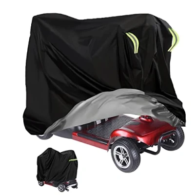 Abbildung von MaxAwe 140x66x91 cm Elektromobil Abdeckung, wasserdicht, strapazierfähig, 420D Rollstuhl, Roller, Aufbewahrung, Schutzhülle für Outdoor, Behinderungsroller mit elastischem Band, Staub, 1 Stk